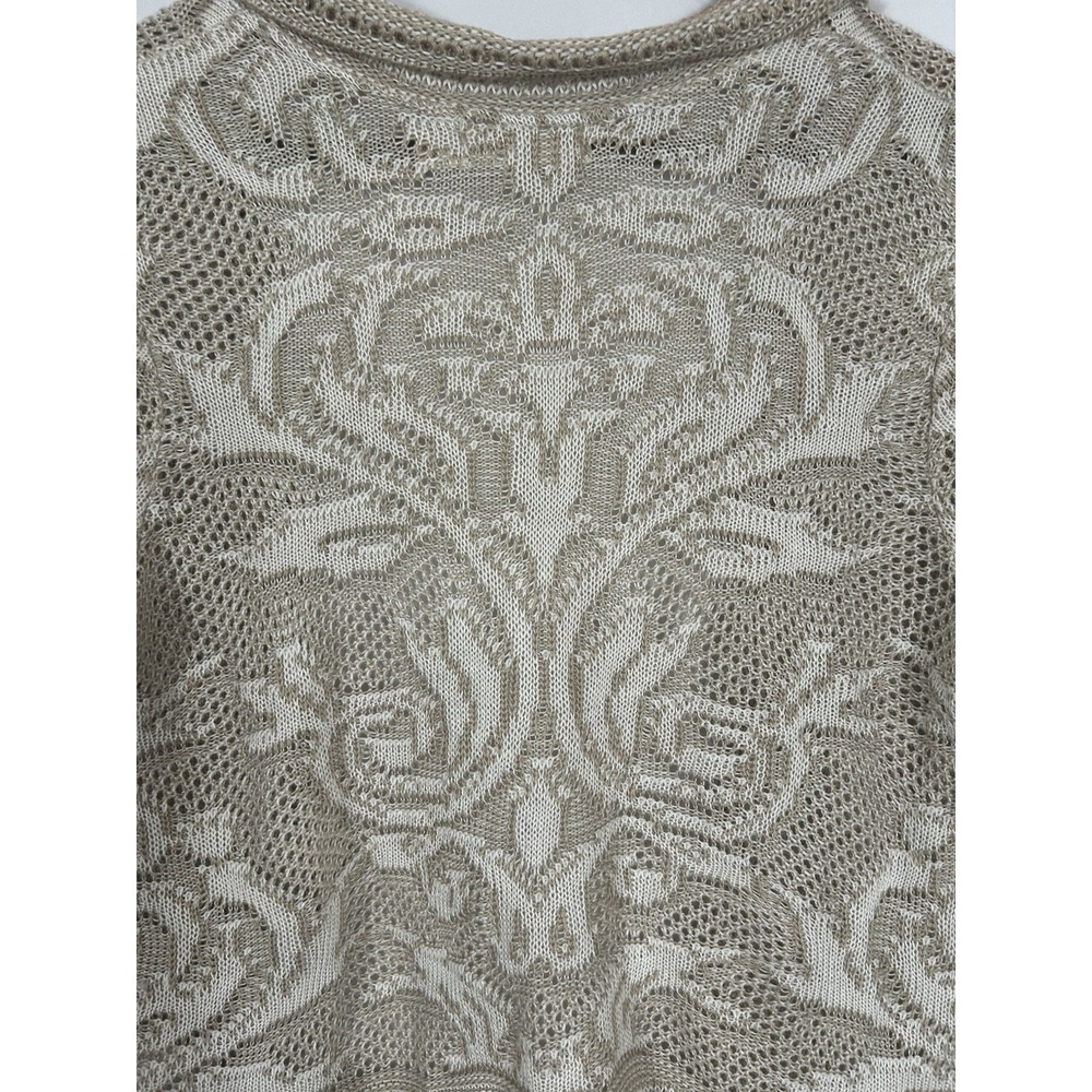 Faded Glory Y2K Coastal Layer Beige Crochet Open Knit Shrug Crop Cardigan Size M - Picture 4 of 9